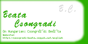 beata csongradi business card